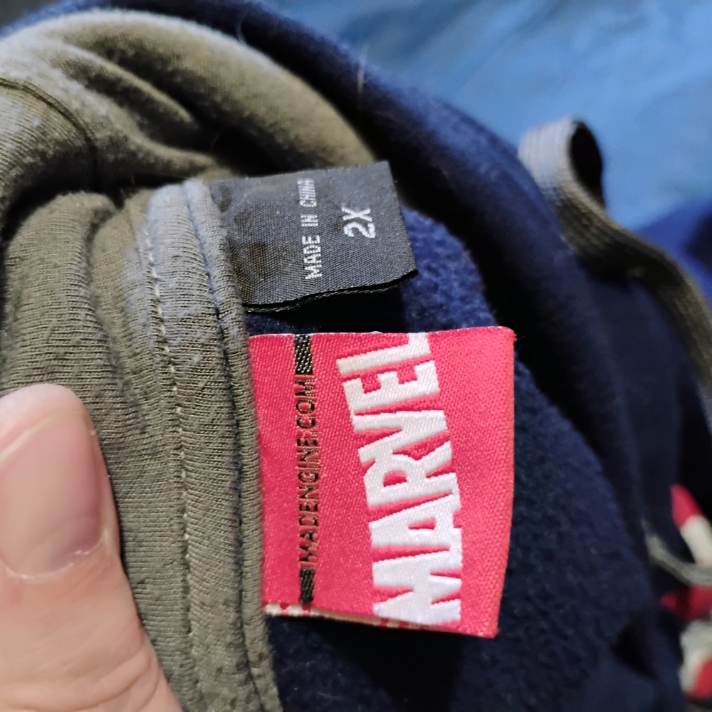 Marvel Captain America Navy and Gray 2X Hoodie